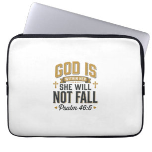 Psalm 46_5 Christelijke typografie Vector Laptop Sleeve