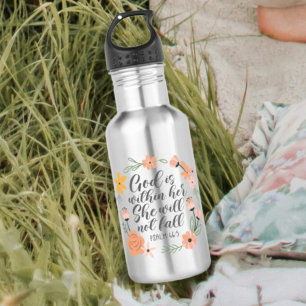 Psalm 46:5 God is binnen haar zij zal niet herfste Waterfles