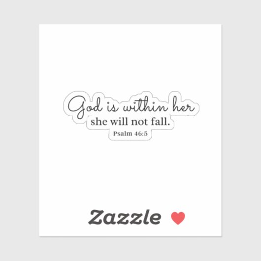 Psalm 46:5 God is in haar midden Sticker (Vel)