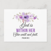 Psalm 46:5 God is in haar Schriftbloem Briefkaart (Voorkant)