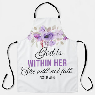 Psalm 46:5 God is in haar Schriftbloem Schort