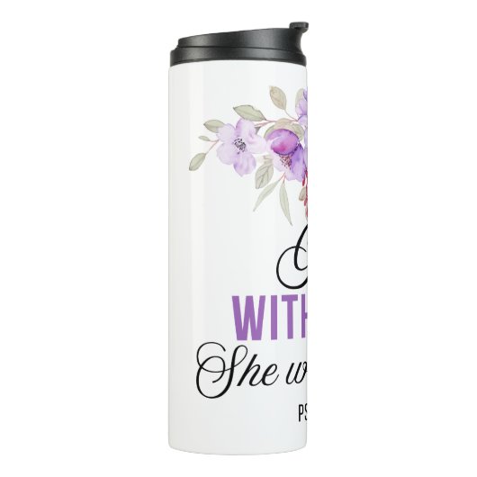 Psalm 46:5 God is in haar Schriftbloem Thermosbeker (Gedraaid links)