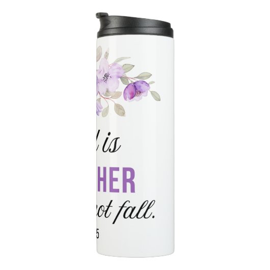 Psalm 46:5 God is in haar Schriftbloem Thermosbeker (Geroteerd rechts)