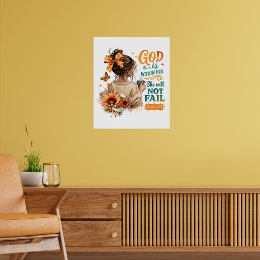 Psalm 46:5 poster (Woonkamer 2)