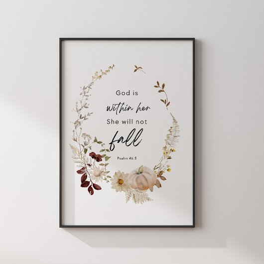 Psalm 46:5 Schriftposter – God Is Within Her Poster