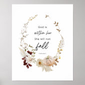 Psalm 46:5 Schriftposter – God Is Within Her Poster (Voorkant)