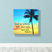 Psalm 46:5 Verpakt Canvas Afdruk (Insitu (Houten vloer))