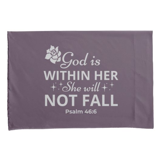 Psalm 46:6 Moederdag Bijbelvers Kussenslopen (Voorkant-Rechts)