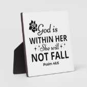 Psalm 46:6 Moederdag Tafelblad Plaque Fotoplaat (Voorkant)