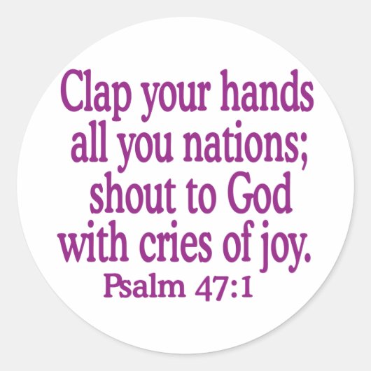 Psalm-47-1 Ronde Sticker (Voorkant)