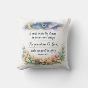 Psalm 4:8 Bemoedigende Bijbelvers, Vreedzame Slaap Kussen