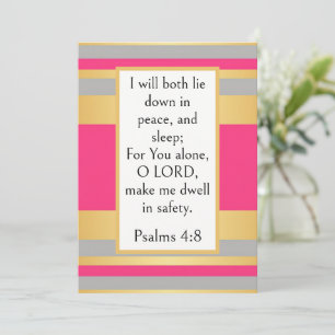 Psalm 4:8 Bijbelvers, Vreedzame Slaap Schriftuur Kaart