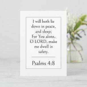 Psalm 4:8 Bijbelvers, Vreedzame Slaap Schriftuur Kaart
