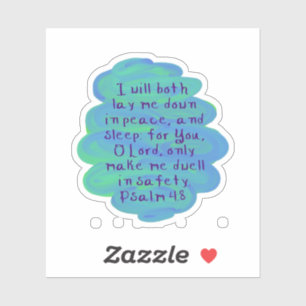 Psalm 4:8 Eigen vinylStickers Sticker