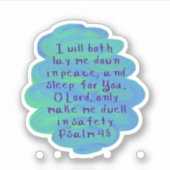 Psalm 4:8 Eigen vinylStickers Sticker (Voorkant)