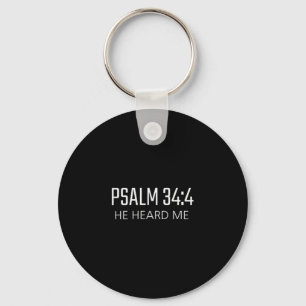 Psalm _4 - Hij hoorde mij Bijbel Religieus vers Sleutelhanger