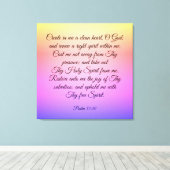 Psalm 51:10-12 Canvas Print (Insitu (Houten vloer))