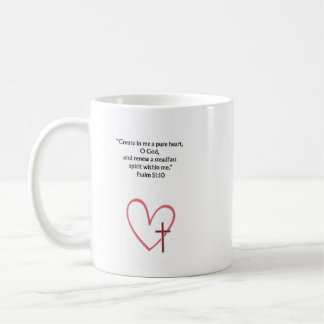Psalm 51:10 Christian Bible Verse Mug | Faith Gift Koffiemok