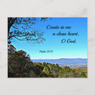 Psalm 51:10 Creëer in me een schoon hart... Briefkaart