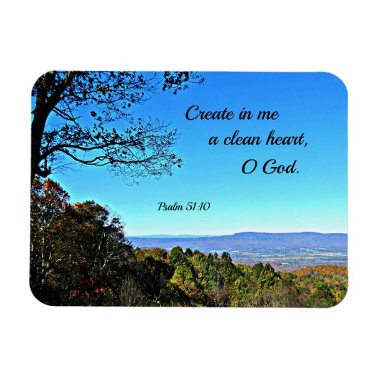 Psalm 51:10 Creëer in me een schoon hart... Magneet (Horizontaal)