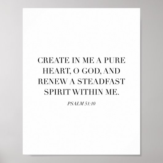 Psalm 51:10 poster (Voorkant)