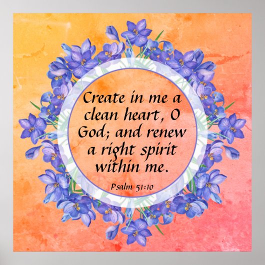 Psalm 51:10 poster (Voorkant)