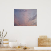 Psalm 51:10 Poster roze wolken op blauwe hemel (Keuken)
