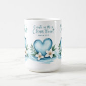 Psalm 51 Waterverf Hart Bruiloftsgeschenk Mok (Midden)