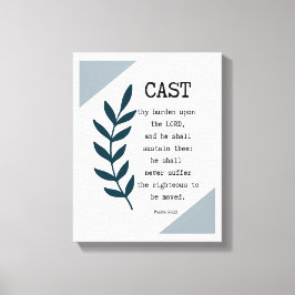 Psalm 55:22 Christelijk Wrapped Decor van de Muur  Canvas Afdruk