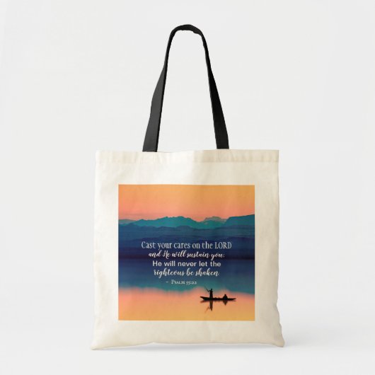 Psalm 55:22 Gegoten op de LORD Tote Bag (Voorkant)