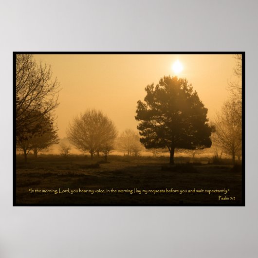 Psalm 5:3 Christelijk Bijbelvers Poster (Voorkant)