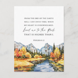 Psalm 61:2 Als mijn hart wordt overweldigd Briefkaart