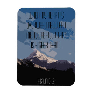 Psalm 61:2 Bijbel Verse Quote Mountain Grafisch Magneet