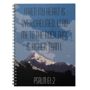 Psalm 61:2 Bijbel Verse Quote Mountain Grafisch Notitieboek