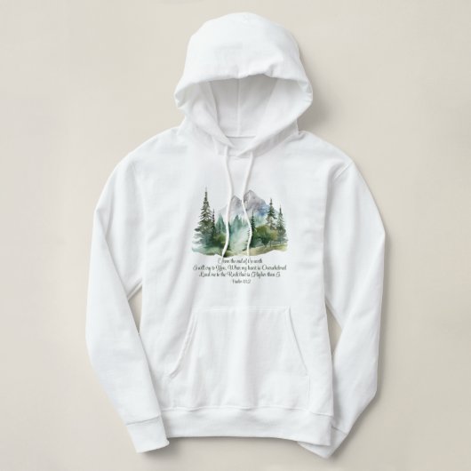 Psalm 61:2 Leid mij naar de berg van de Schrift Hoodie (Design voorkant)