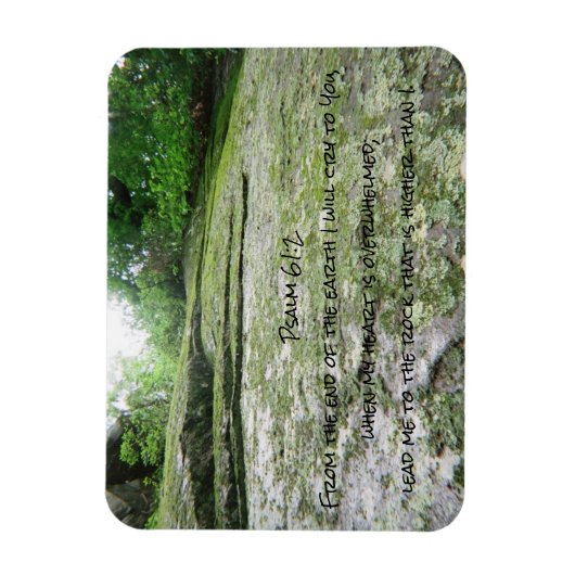 Psalm 61 mossy boulder magneet (Verticaal)