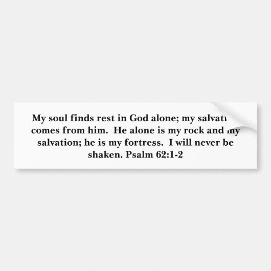 Psalm 62:1-2 bumpersticker (Voorkant)