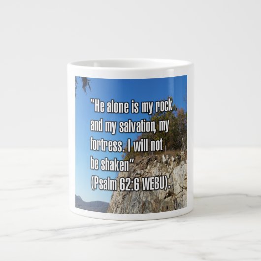 Psalm 62:6 WEBU Mug Extra Grote Beker (Voorkant)