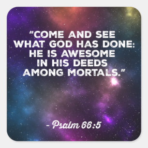 Psalm 66:5 vierkante sticker