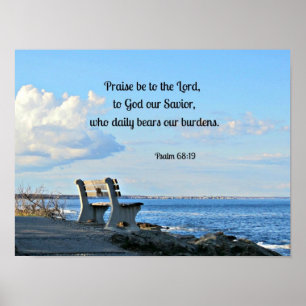 Psalm 68:19 Pereer aan de Heer, aan God... Poster