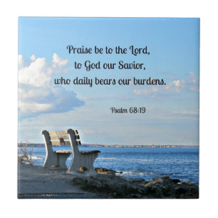 Psalm 68:19 Pereer aan de Heer, aan God... Tegeltje