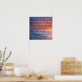 Psalm 73:25-26 poster met blauwe zonsondergang (Keuken)