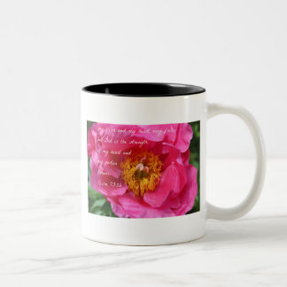 Psalm 73:26 Hot Pink Peony Tweekleurige Koffiemok