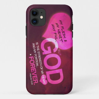 Psalm 73:26 - Roze (iPhone 5) iPhone 11 Hoesje