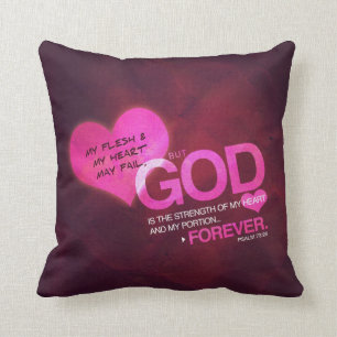 Psalm 73:26 - Roze Pillow Kussen