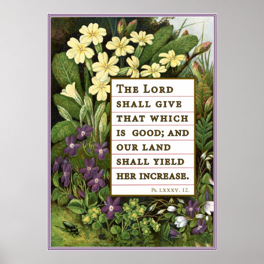 Psalm 85:12 Victoriaans Poster van de Schrift (Voorkant)