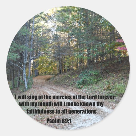 Psalm 89:1 ronde sticker (Voorkant)