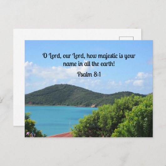 Psalm 8:1 O Heer, onze Heer, hoe majestueus is Briefkaart (Voorkant / Achterkant)
