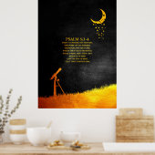 Psalm 8:3-4 Bijbelversie Poster (Keuken)