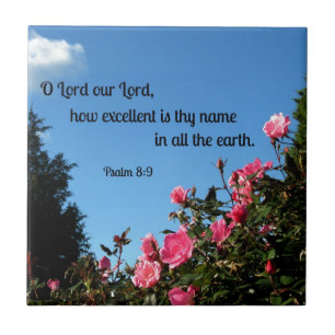 Psalm 8:9o Heer onze Heer, hoe uitstekend zijn jul Tegeltje